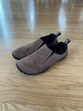 Merrell Jungle Glove Lightweight Barefoot Tan Suede Slip On Moc Shoes Women's 8